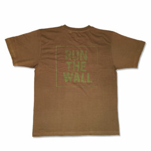Army green run the wall T-shirt back