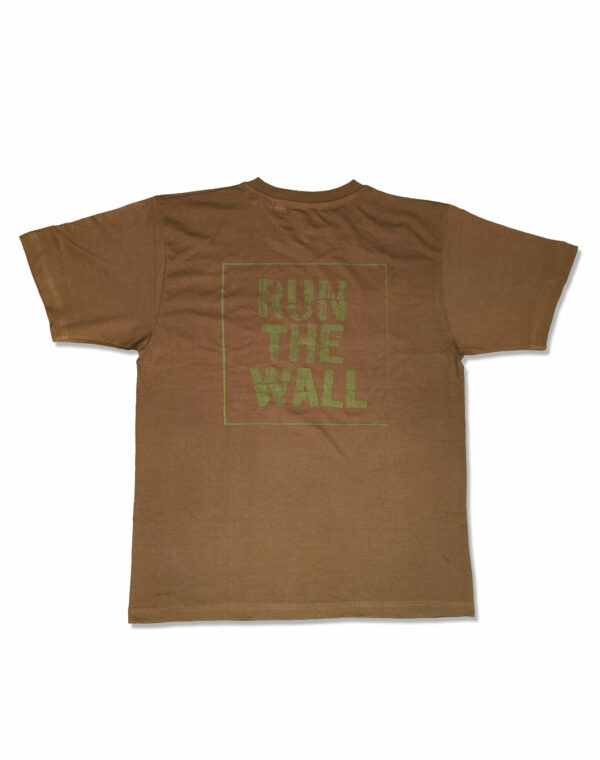 Army green run the wall T-shirt back