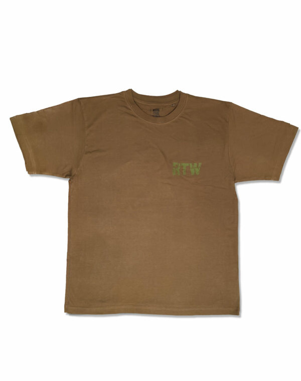 Army green run the wall T-shirt front