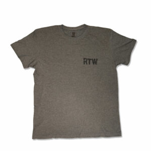 T-shirt grey grå med sort tryk front - run the wall